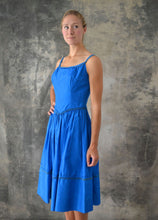 Load image into Gallery viewer, 1960s Blue Satin Dress