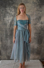 Load image into Gallery viewer, 1950s Iridescent  Blue Party Dress