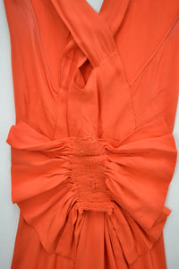 1920s Tangerine Silk Evening Dress
