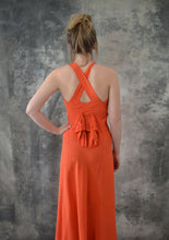 Load image into Gallery viewer, 1920s Tangerine Silk Evening Dress