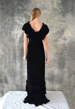 Load image into Gallery viewer, 1930s Black Velvet Bias Cut Dress