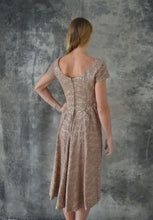 Load image into Gallery viewer, 1950s Taupe Lace Cocktail Dress