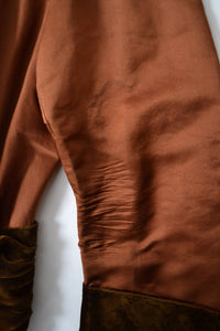 Edwardian Auburn Velvet Beaded Gown