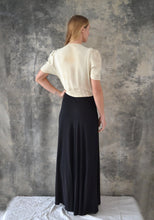 Load image into Gallery viewer, 1950s Black and White Rayon Dress