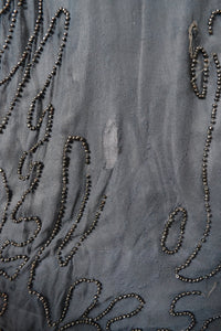 1920s Navy Silk Beaded Flapper Dress