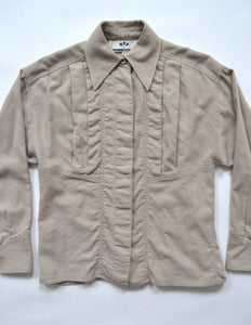 Karl Lagerfeld Grey Wool Button Up Shirt