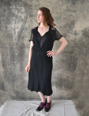 1940s Black Lace Dress