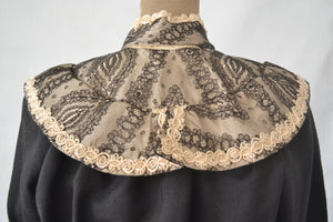 Victorian Black Wool Blouse size XS