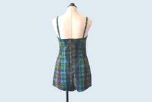 Load image into Gallery viewer, 1950s Plaid Romper Cotton Swimsuit size M