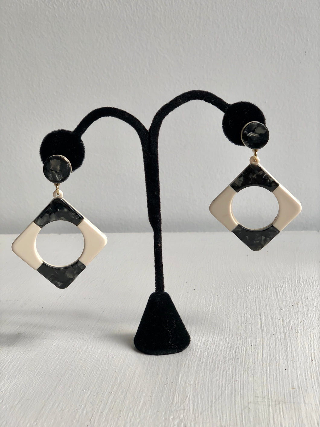 Black and White Mod Earrings