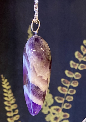 Banded Amethyst Pendant Necklace