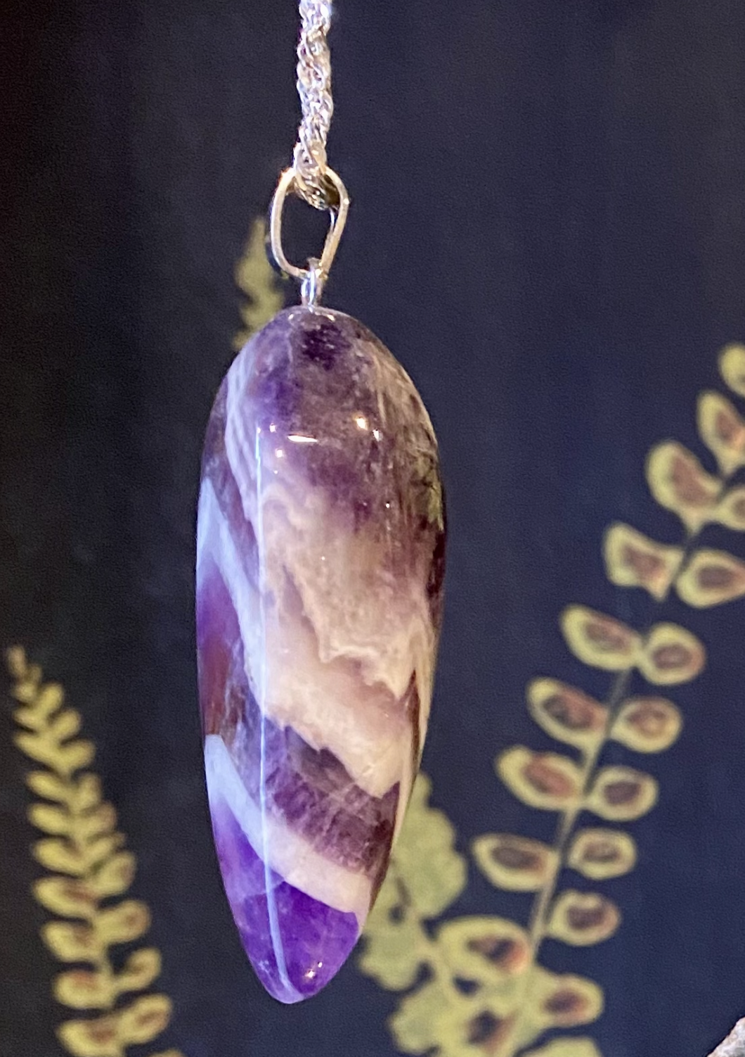 Banded Amethyst Pendant Necklace