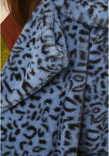 Load image into Gallery viewer, Compania Fantastica Furry Blue Leopard Coat