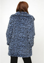 Load image into Gallery viewer, Compania Fantastica Furry Blue Leopard Coat