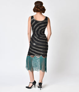 Beaded Peacock Flapper Dress