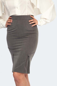 Pleat Detail Pencil Skirt
