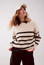 Load image into Gallery viewer, Black &amp; Red Striped Sweater