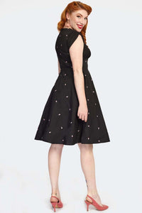 Rose Embroidered Flare Dress