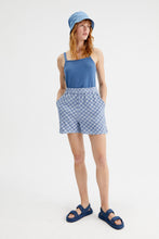 Load image into Gallery viewer, Blue Check Terry Cloth Shorts