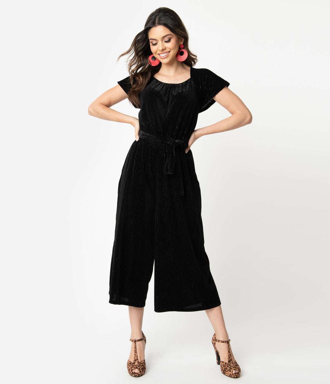 Chic Black Velvet Jumpsuit