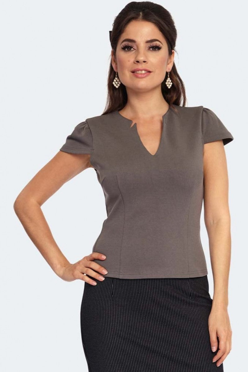 Star Cut Neckline Top