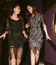 Load image into Gallery viewer, Beaded Fringe Flapper Dress