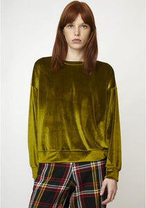 Compania Fantastica Moss Green Velour Sweatshirt
