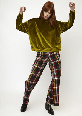 Compania Fantastica Moss Green Velour Sweatshirt