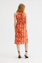 Load image into Gallery viewer, Orange Tie Dye Halter Dress